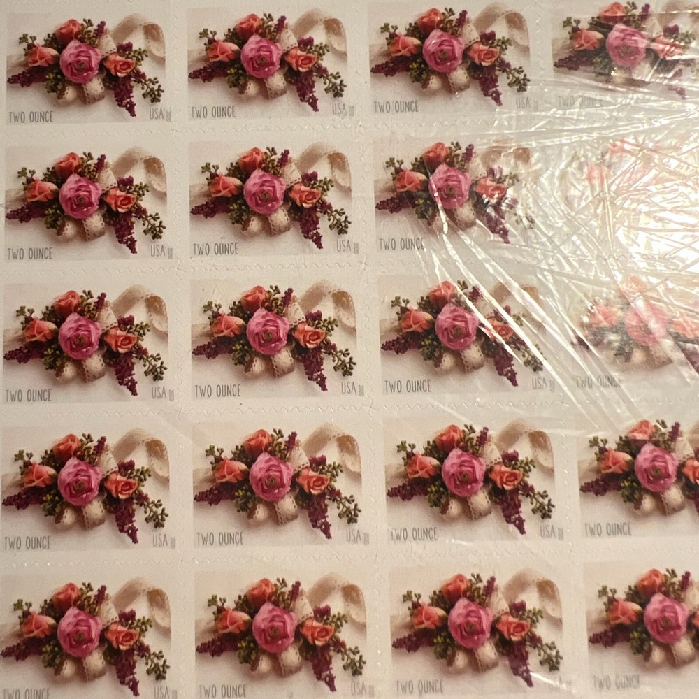 ( 60 stamps ) Floral Postage 2 oz wedding Stamps